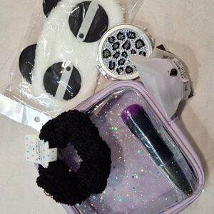Lavender Zipper Pouch/Make-Up Bag & Goodies
